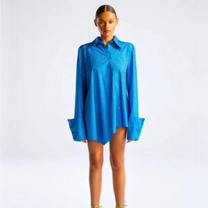Hanifa Liah Shirt in Ocean Blue Medium NWT